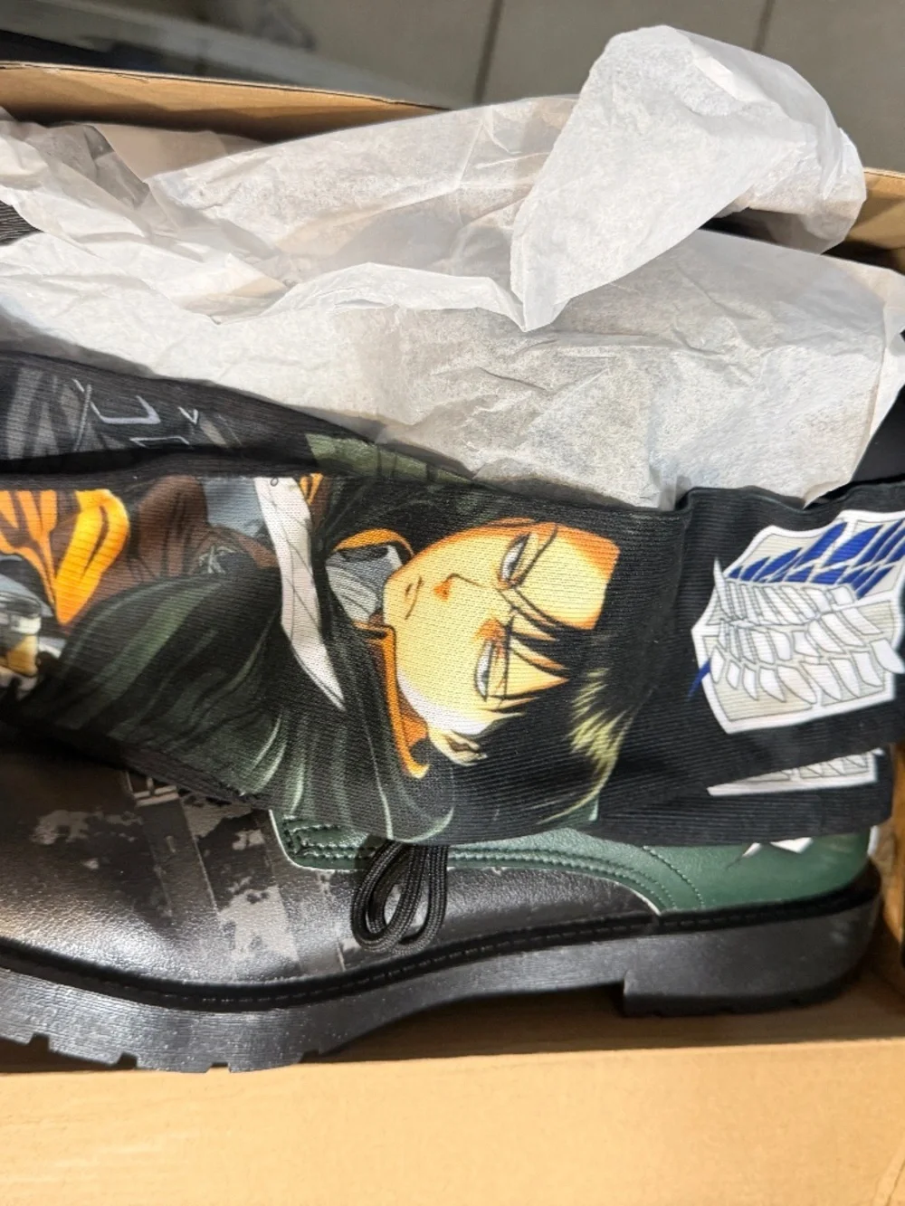Attack on titan scout boots w/levi socks